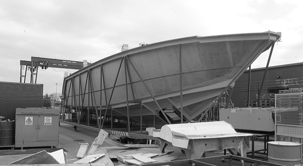 Large scale on-site 3D scanning of boat
